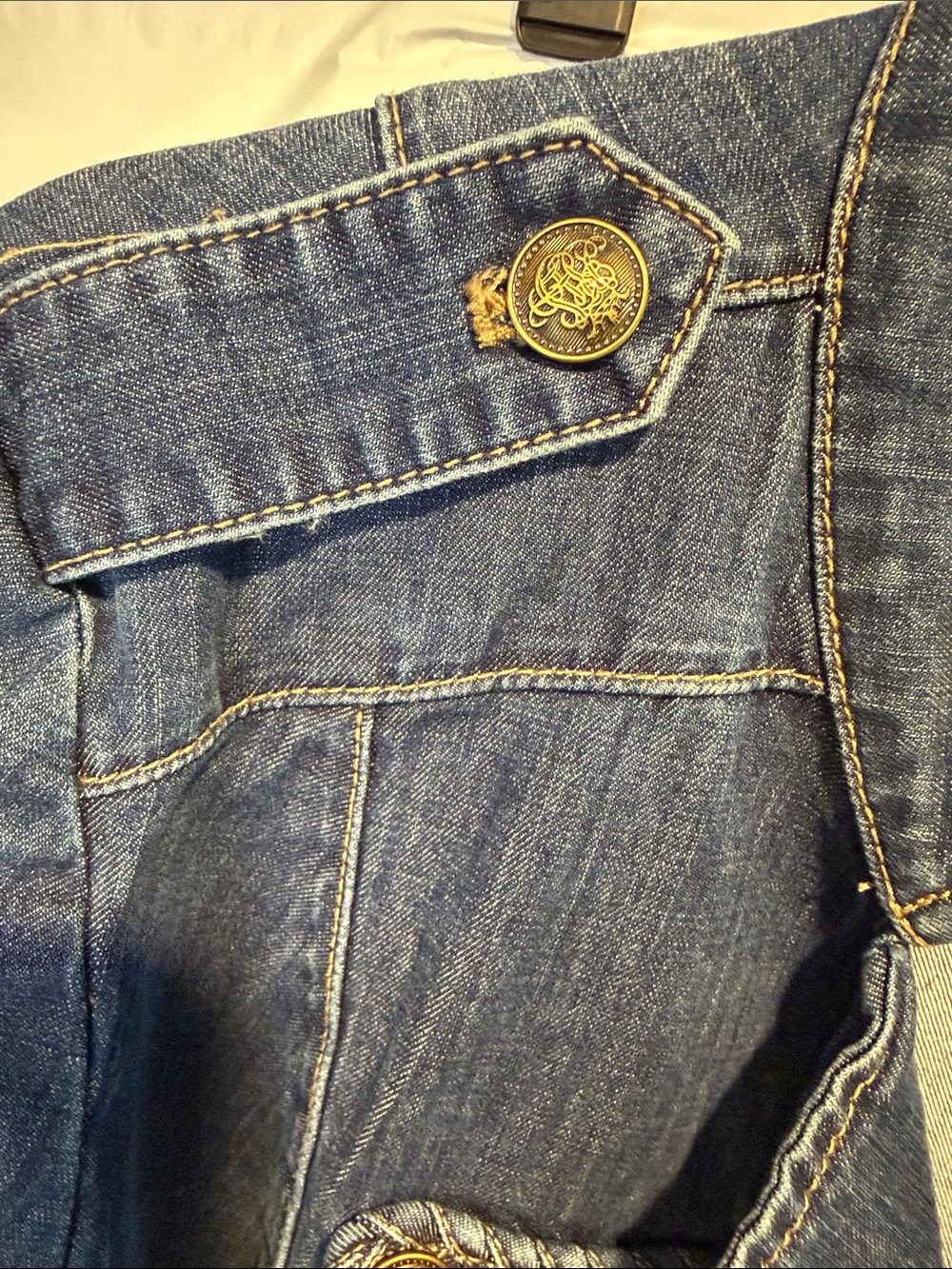 CHICOS Denim Military-Style Jacket - Blue - Picture 10 of 12